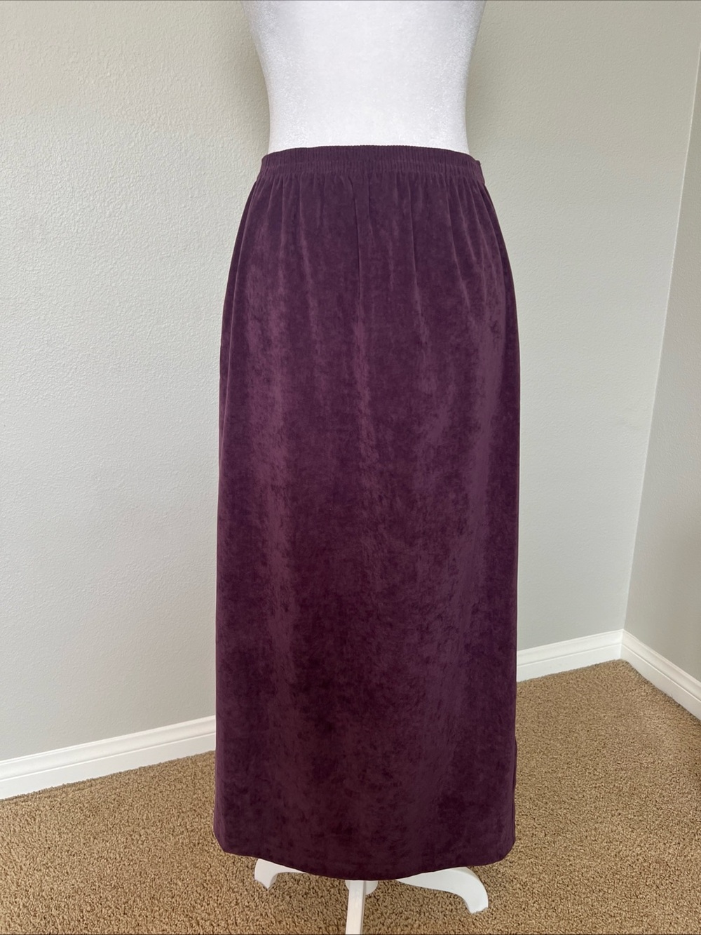 Joanna Vintage Purple Faux Suede Maxi Skirt Size Small